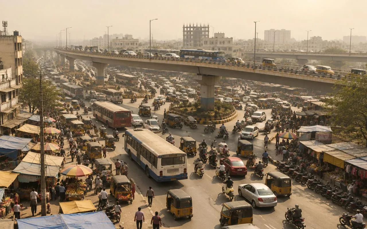 Illustrative view of LB Nagar, Hyderabad